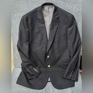 Stafford Black Blazer with Gold Buttons